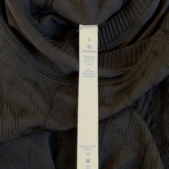 Lululemon Rest Less Hoodie Womens Size 6 Seamless Athleisure Black Diamond Layer - Picture 9 of 9